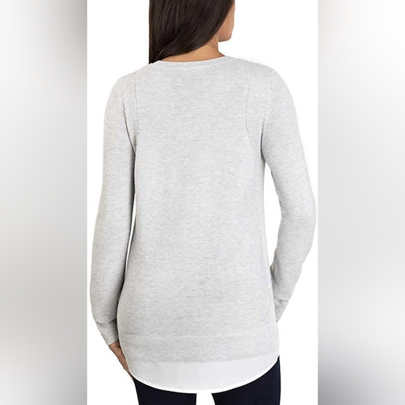 Hilary Radley Ribbed Mock-Layer Crew Neck Tunic Knit 2fer Top Sz M - Picture 6 of 12